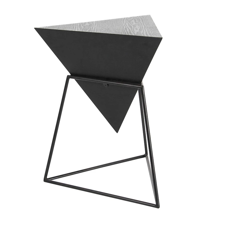 Gray Metal & Wood Modern Accent Table