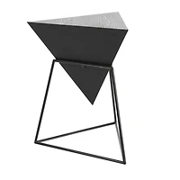 Gray Metal & Wood Modern Accent Table