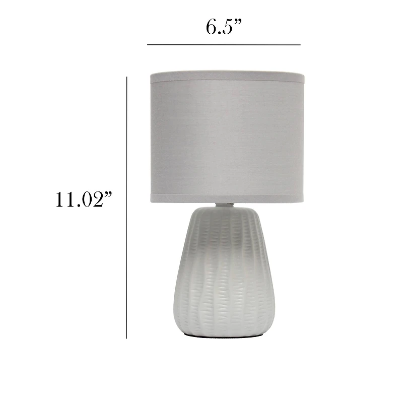 Simple Designs 11" Mini Ceramic Pastel Table Lamp