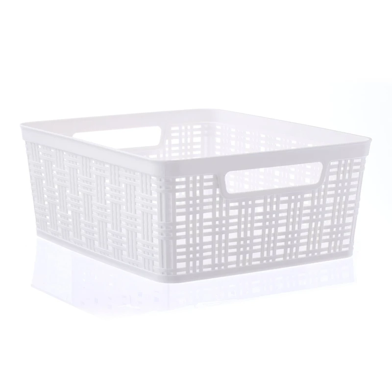 Plastic Wicker Storage Basket by Simply Tidy