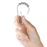 Bath Bliss Chrome 12 Piece Carabiner Shower Curtain Roller Rings