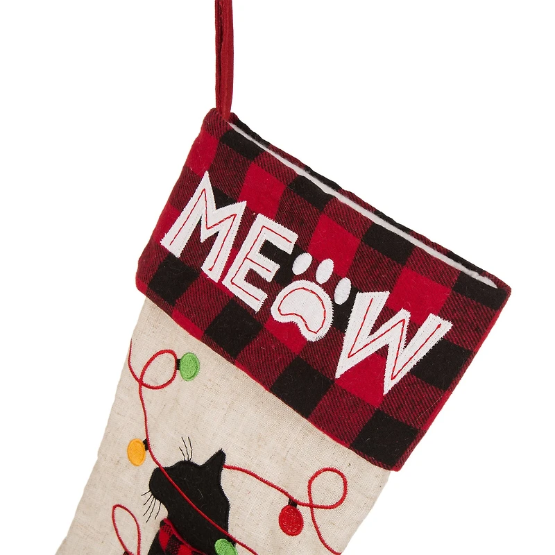 Glitzhome® 21" LED Cat Christmas Stockings, 2ct.