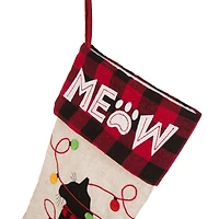 Glitzhome® 21" LED Cat Christmas Stockings, 2ct.