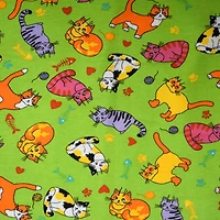 Feldman Green Cats Cotton Flannel