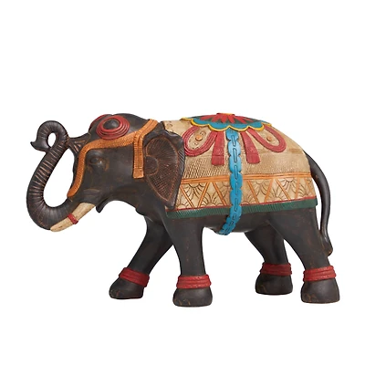 14.25" Intricate Standing Elephant Tabletop Sculpture