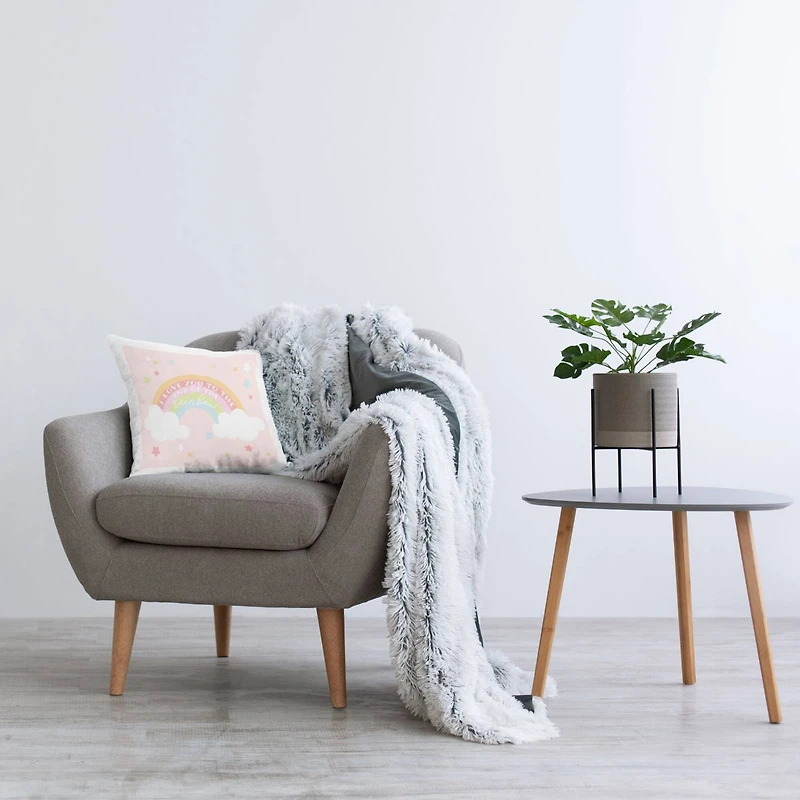 Stupell Industries Love You Whimsical Rainbow Stars Kids Quote Throw Pillow, 18" x 18"