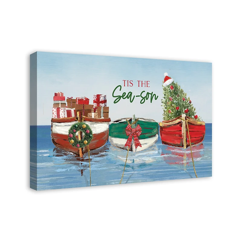 30" Tis the Sea-son Christmas Canvas Wall Décor