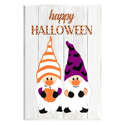 Stupell Industries Happy Halloween Seasonal Gnomes Wall Plaque Art
