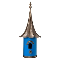 Glitzhome® 32" Retro Blue Metal Pagoda Birdhouse