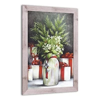 Christmas Flower Vase Western White Framed Print
