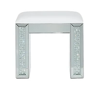 21" Silver Wood Glam Stool