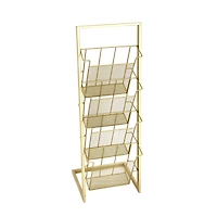 Gold Contemporary Tabletop Metal Magazine Rack