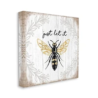 Stupell Industries Just Let it Be Sentiment Country Bee Pun Canvas Wall Art