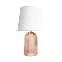 17.5" Pink Glass Tabletop Lamp by Ashland®