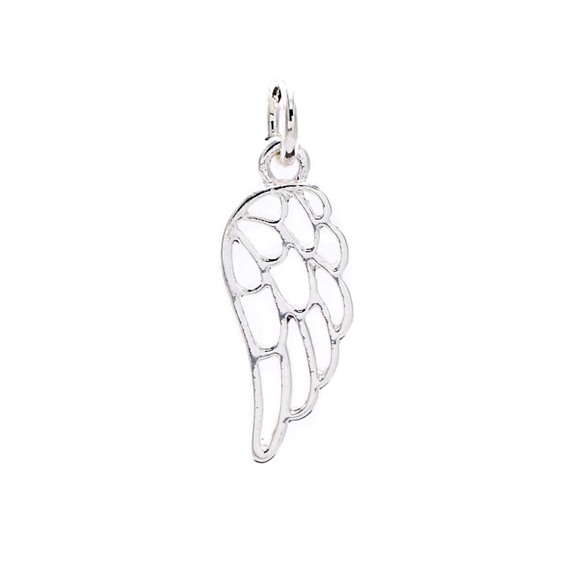 12 Pack: Charmalong™ Silver Plated Wing Charm by Bead Landing™