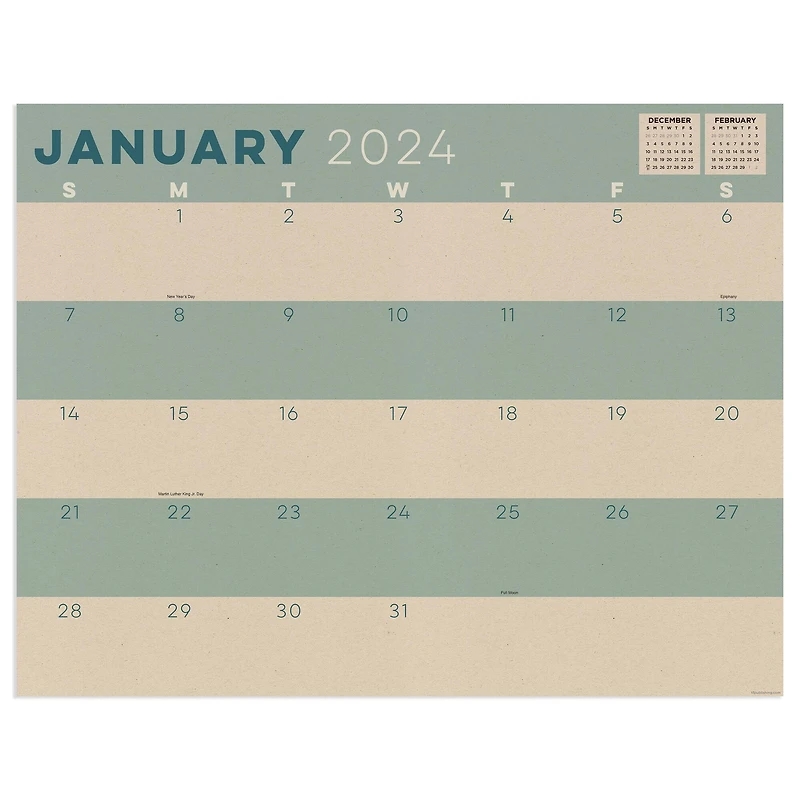TF Publishing 2024 Kraft Desk Pad Monthly Blotter Calendar