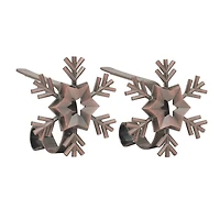 Original MantleClip® Oil-Rubbed Bronze Snowflake Icons Stocking Holders, 2ct.