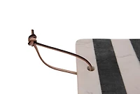 Hello Honey® Black & White Striped Marble Board with Leather Tie