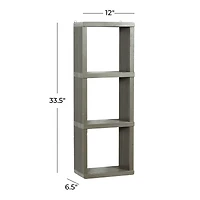 Gray Wood Contemporary Wall Shelf, 34" x 12" x 7"
