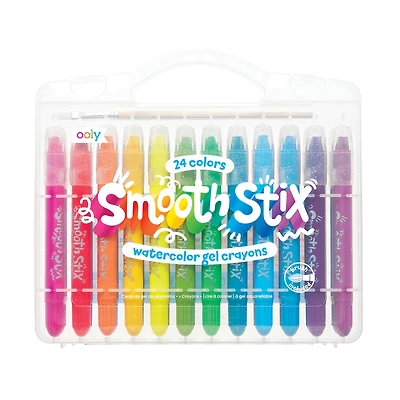 OOLY Smooth Stix Watercolor Gel Crayons, 24ct.