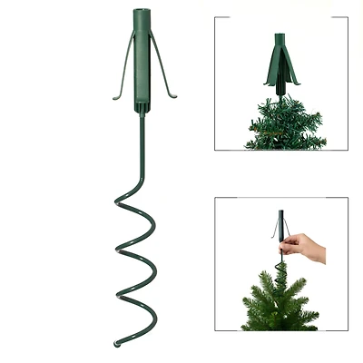 Gardenised Metal Twist-In Support Rod Christmas Tree Topper Holder & Stabilizer  