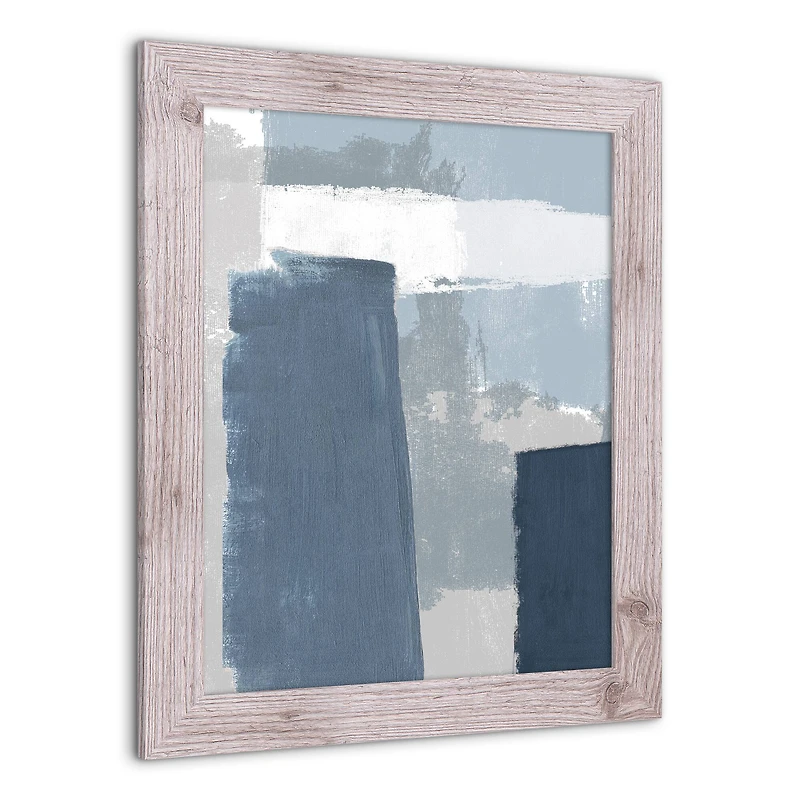 Painterly Blue Abstract Wall Print in Western Frame