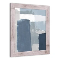 Painterly Blue Abstract Wall Print in Western Frame