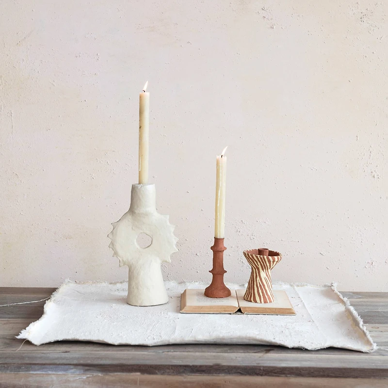 Hello Honey® 12" Handmade Paper Mache Spiked Taper Candle Holder