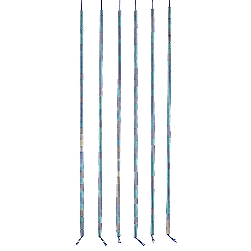 Blue Matte Glass Tube Beads, 4mm by Bead Landing™