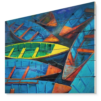 Designart - Colorful Boats and Jetty