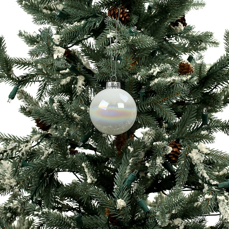 6 Pack 2.5" Iridescent Glass Ball Ornaments by Ashland