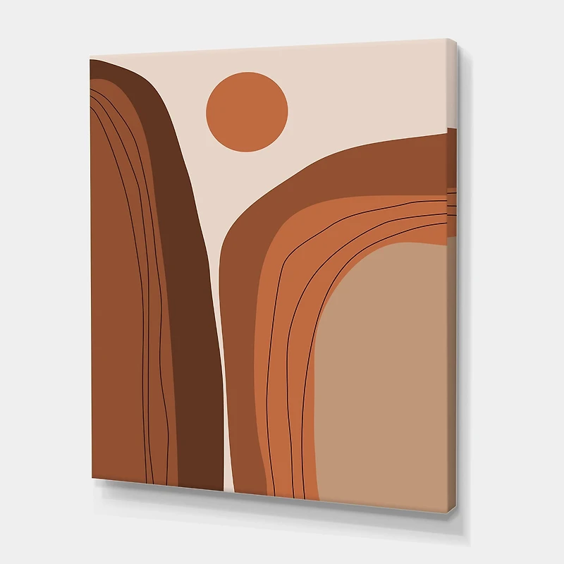 Designart - Abstract Terracotta Sunset Mountain Landscape