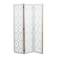 White Wood Farmhouse Room Divider Screen, 72" x 54" x 1"