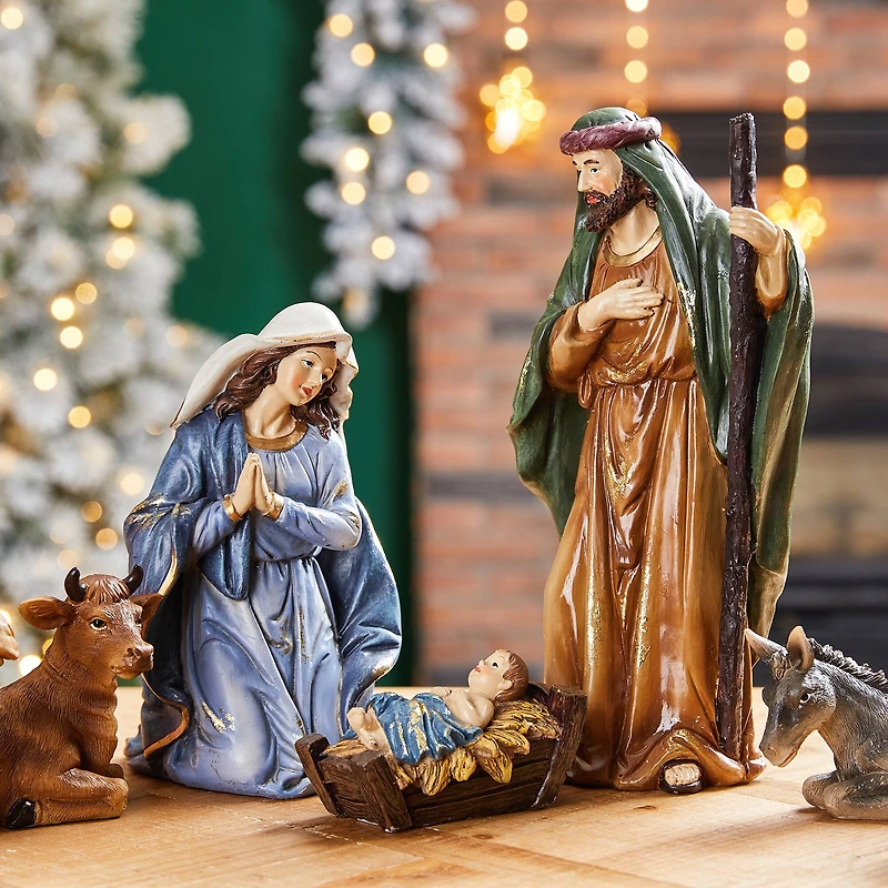 Glitzhome® 10" Nativity Figurine Set