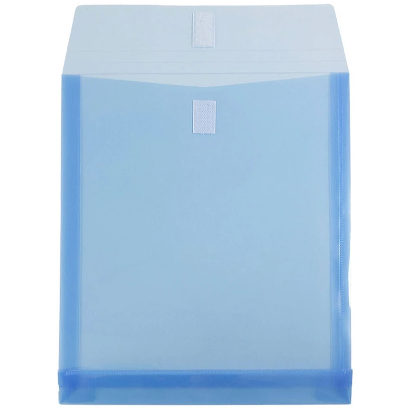 JAM Paper 9.75" x 11.75" Assorted Plastic Expansion Envelopes with Hook & Loop Closure, 6ct.