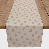 90" Delicate Floral Cotton Twill Runner