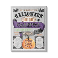 Stupell Industries Halloween Fright Night Carnival Sign Canvas Wall Art