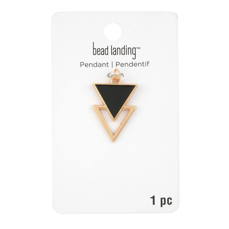 Gold & Black Overlap Triangle Pendant by Bead Landing™