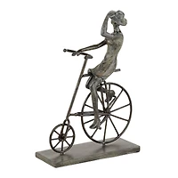 13" Bronze Polystone Traditional Bicycle Sculpture