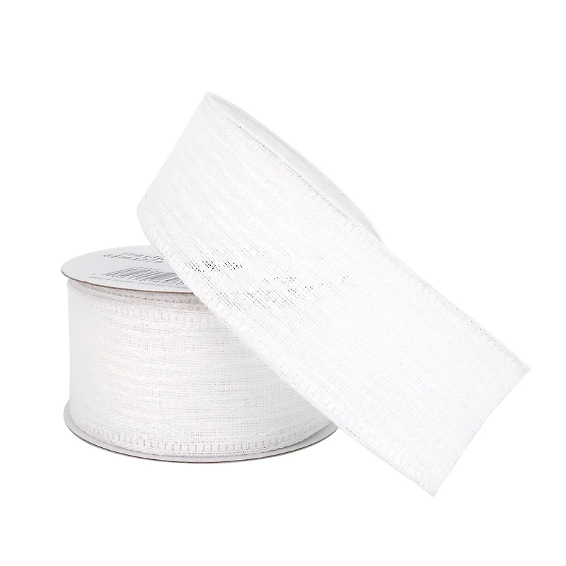 1.5" x 3yd. White Wired Ribbon by Celebrate It™ Classic