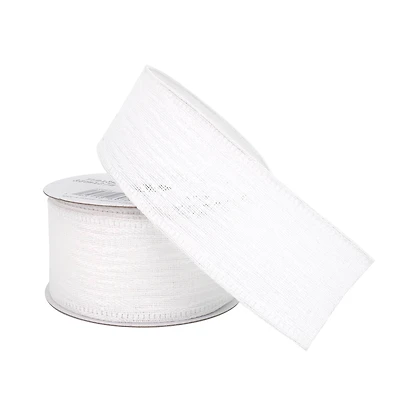 1.5" x 3yd. White Wired Ribbon by Celebrate It™ Classic