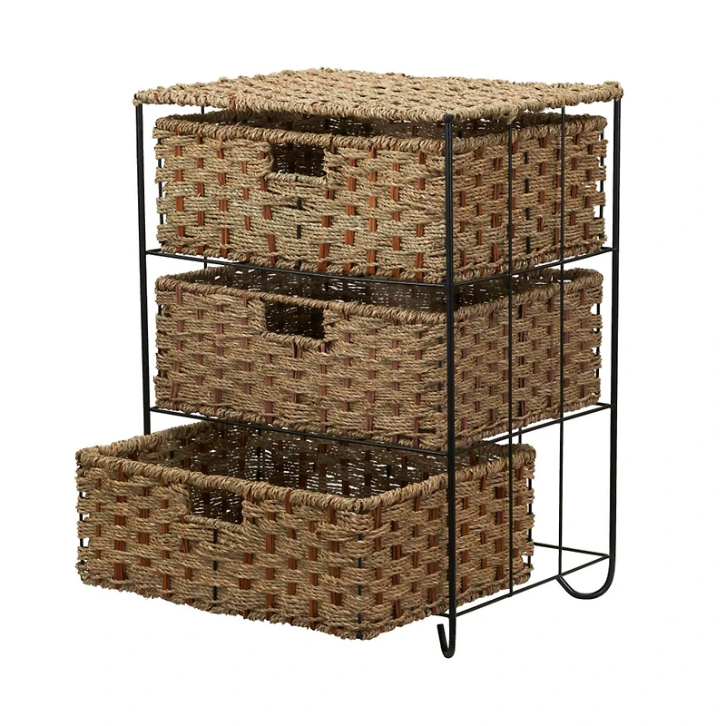 Household Essentials 3-Drawer Wicker Storage Unit