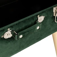 Glitzhome® Velvet Upholstered Storage Stool