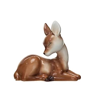 Hello Honey® 4.75" Brown & White Decorative Ceramic Lying Fawn