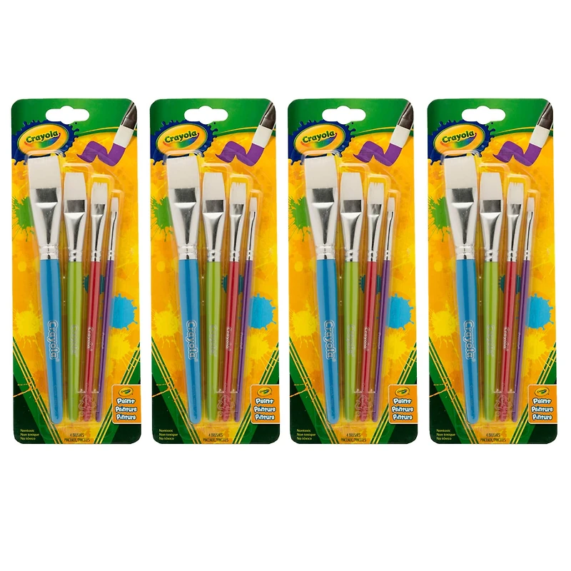Crayola® Big Paintbrush Flat Set, 4 Packs of 4