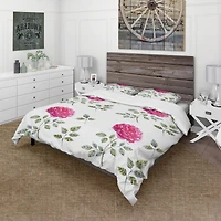 Designart 'Beautiful Red Rose' Cabin & Lodge Bedding Set