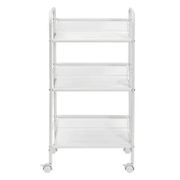 Honey Can Do White 3-Tier Mesh Rolling Cart