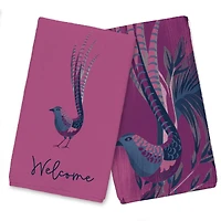 Welcome Peacock Tea Towel - Set of 2