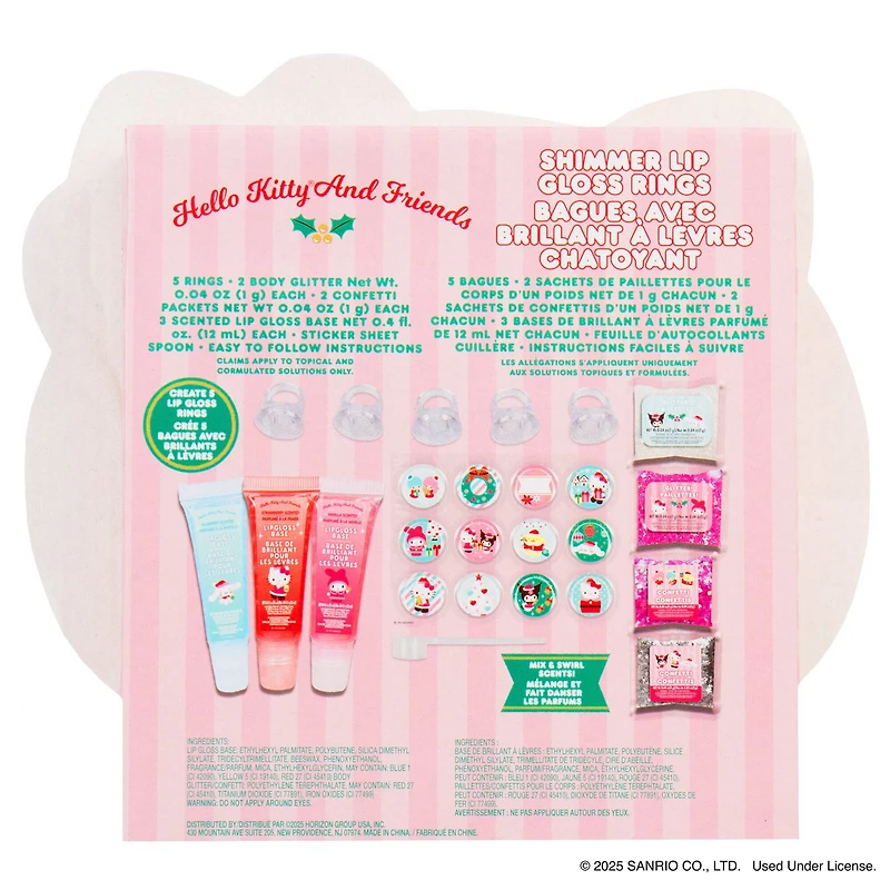 Hello Kitty® & Friends Holiday Shimmer Lip Gloss Rings Kit