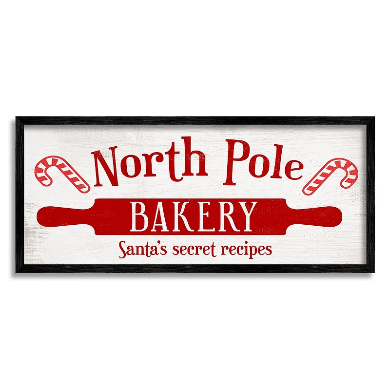 Stupell Industries North Pole Bakery Kitchen Sign Framed Giclee Art